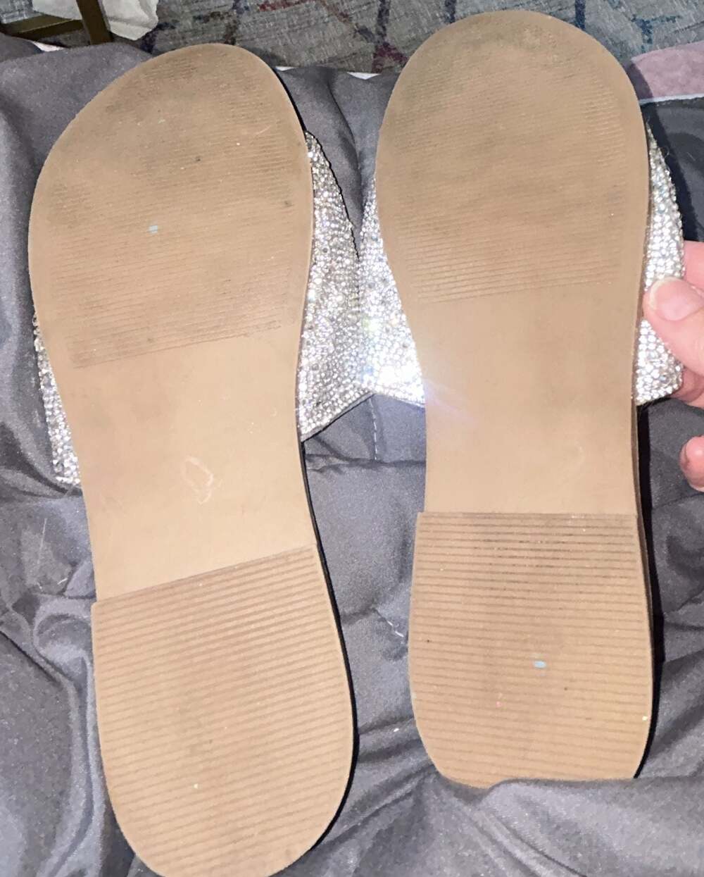 Steve Madden Kiloh Rhinestone Slide Sandals in Silver-8.5 - Picture 9 of 9